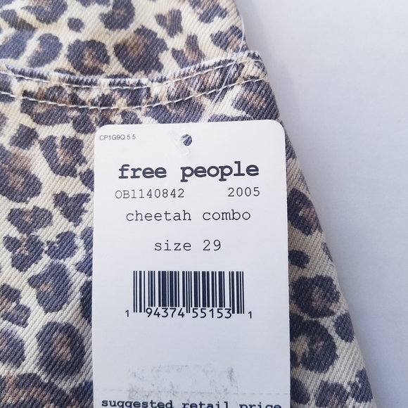 🌸 NEW Free People | Bailey Leopard Print Denim Skirt 29 - Picture 8 of 15